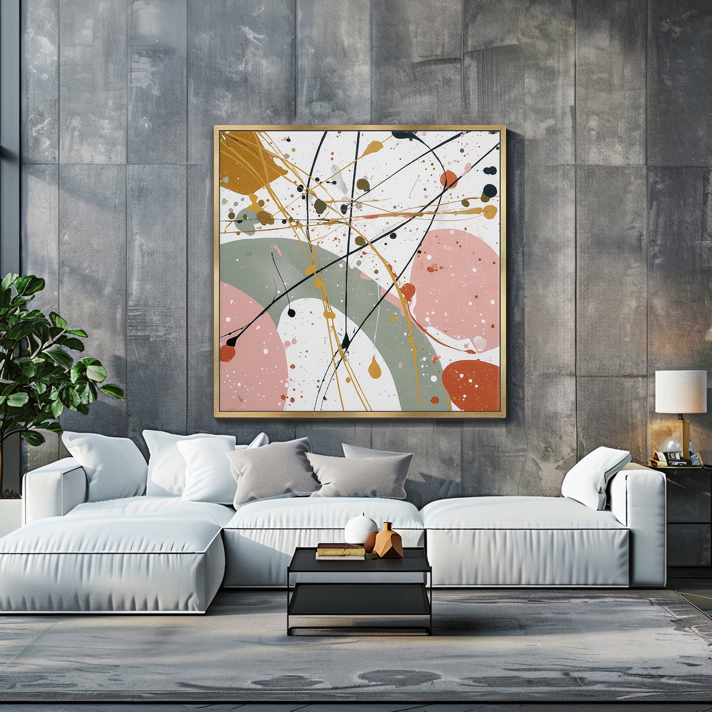 Abstract Wall Art Framed Canvas Print - "Chaotic Harmony"