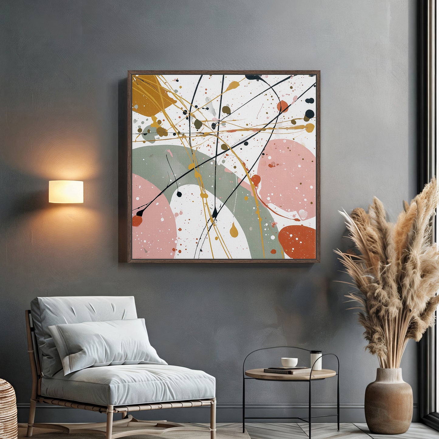 Abstract Wall Art Framed Canvas Print - "Chaotic Harmony"
