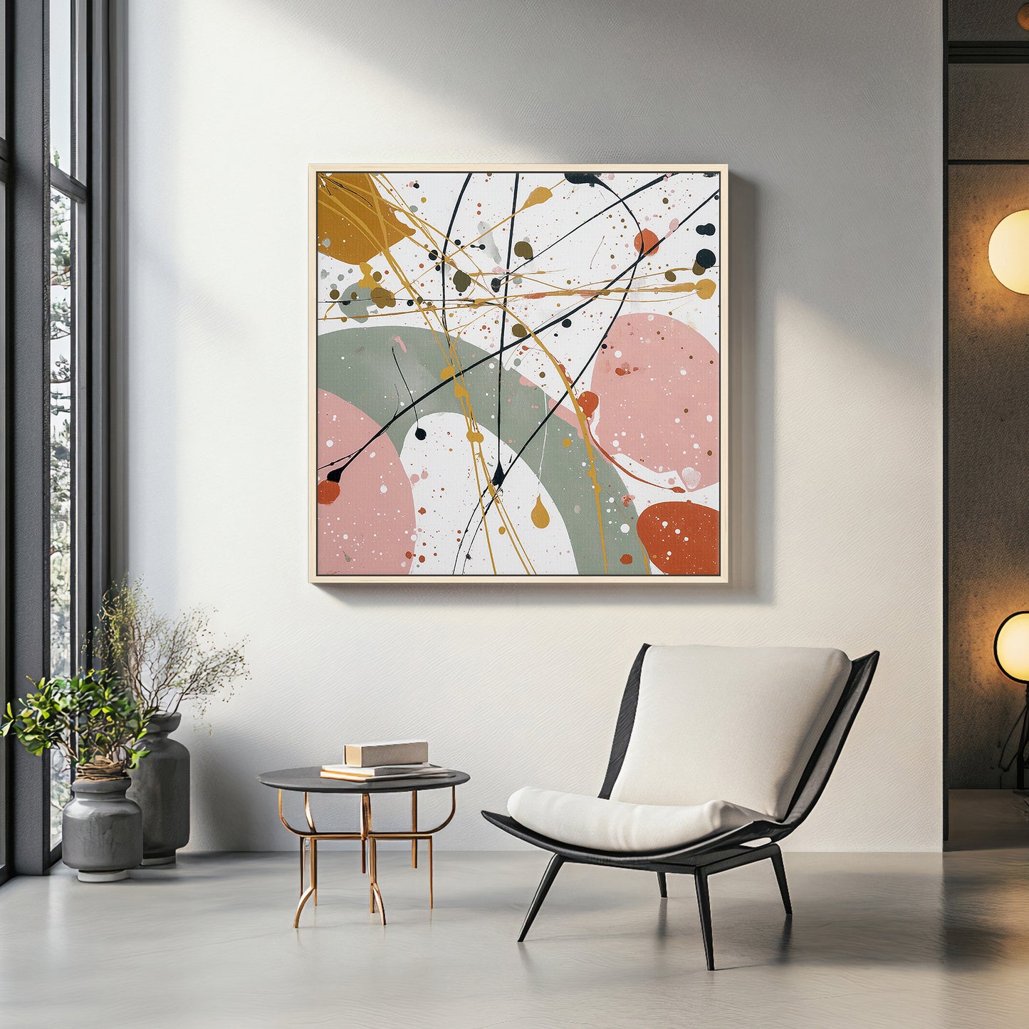 Abstract Wall Art Framed Canvas Print - "Chaotic Harmony"