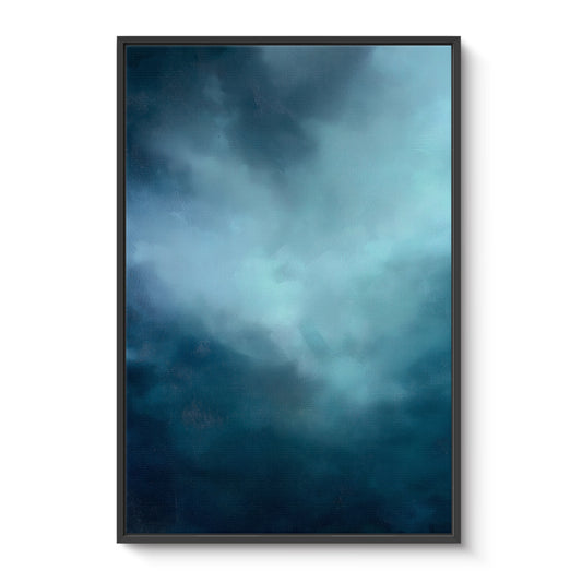 Abstract Minimalist Wall Art Framed Canvas Print - "Luminous Void"
