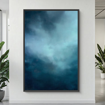 Abstract Minimalist Wall Art Framed Canvas Print - "Luminous Void"