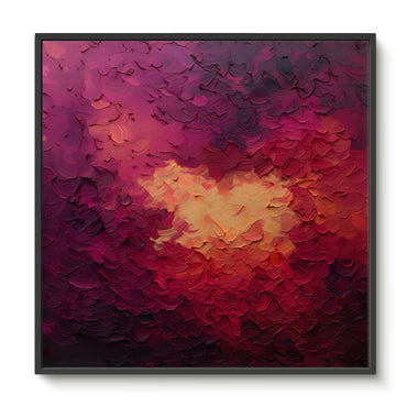 Abstract Wall Art Framed Canvas Print - "Velvet Inferno"