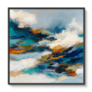 Abstract Wall Art Framed Canvas Print - "Elemental Flow"
