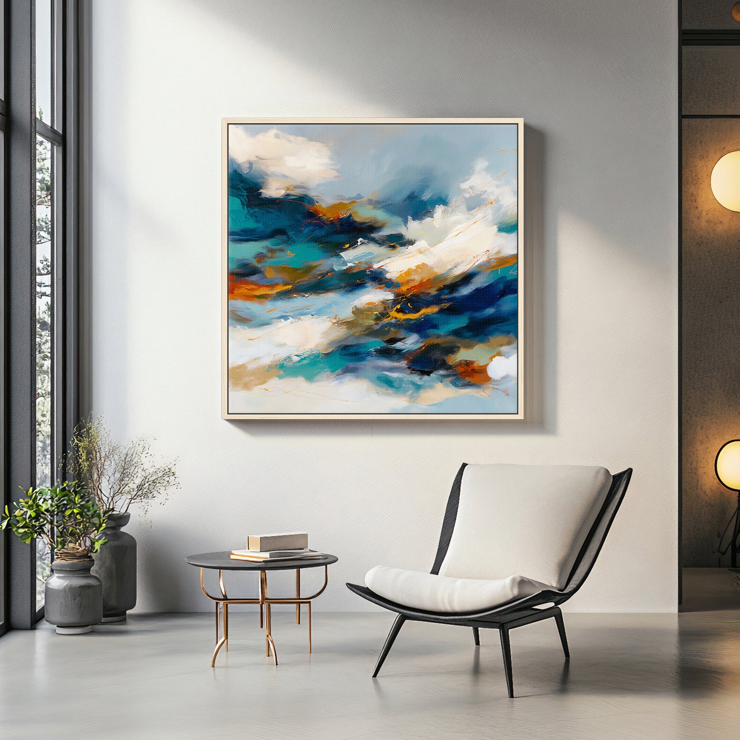 Abstract Wall Art Framed Canvas Print - "Elemental Flow"