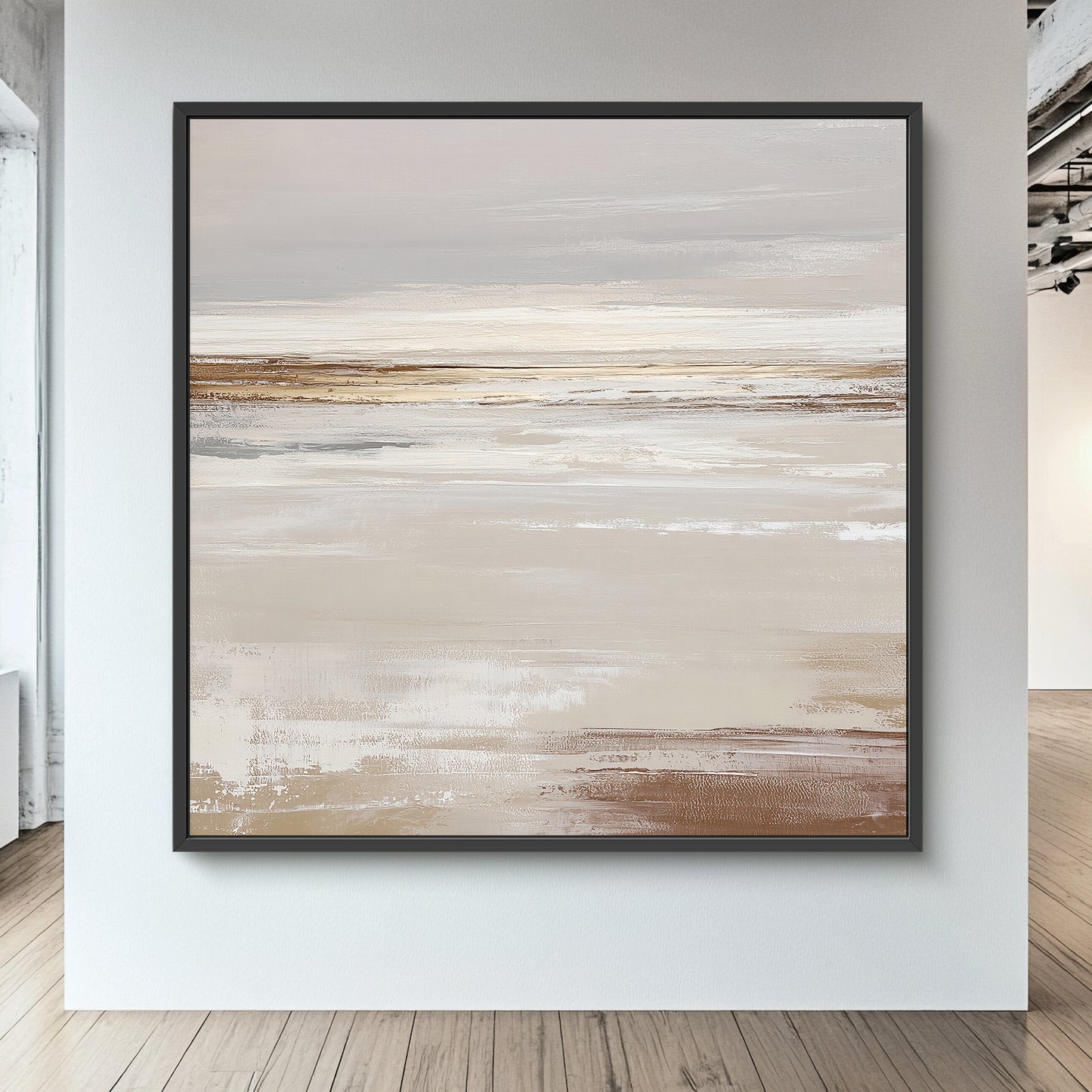 Abstract Minimalist Wall Art Framed Canvas Print - "Desert Calm"