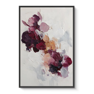 Abstract Floral Framed Canvas Wall Art - "Wild Bloom"