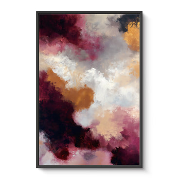 Abstract Luxury Framed Canvas Wall Art - "Berry Nebula"