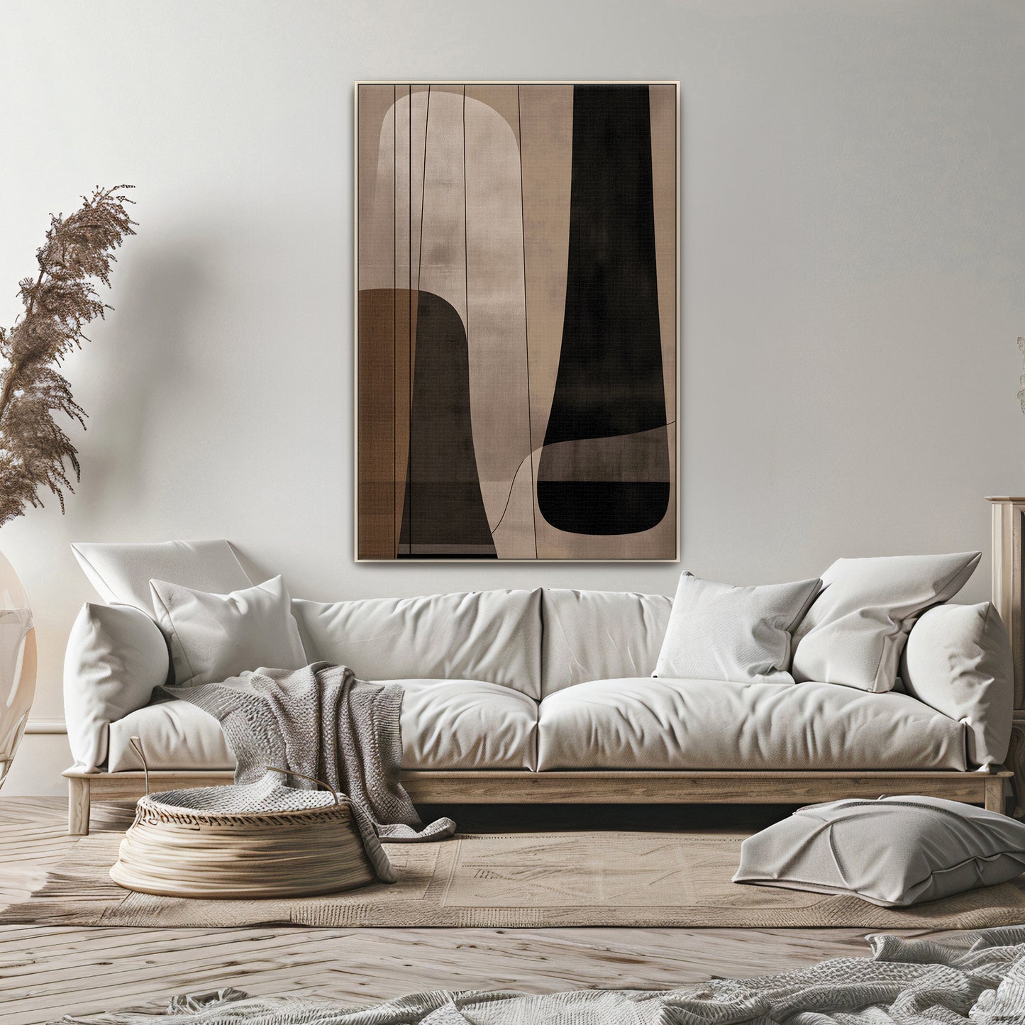 Abstract Framed Canvas Wall Art – Silent Balance