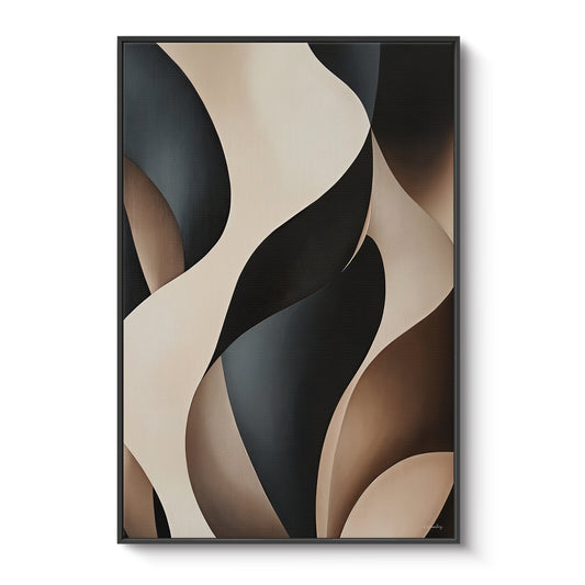 Abstract Framed Canvas Wall Art – Carved Flow