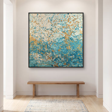 Abstract Framed Canvas Wall Art – Sea Spark