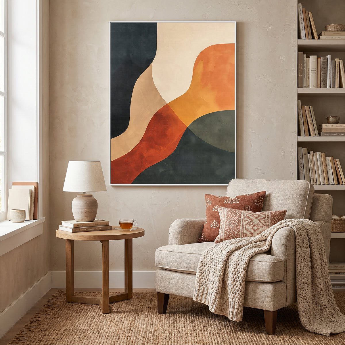 Abstract Framed Canvas Wall Art – Canyon Light