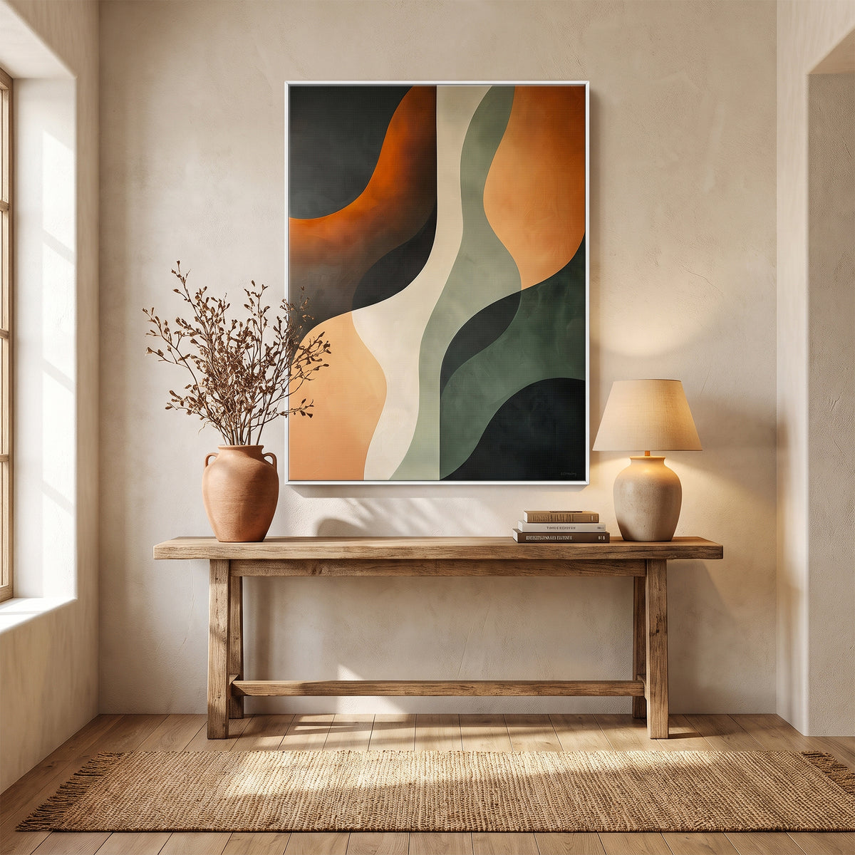 Abstract Framed Canvas Wall Art – Clay Passage