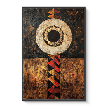 African Abstract Art Framed Canvas Print - "Terra Aether"