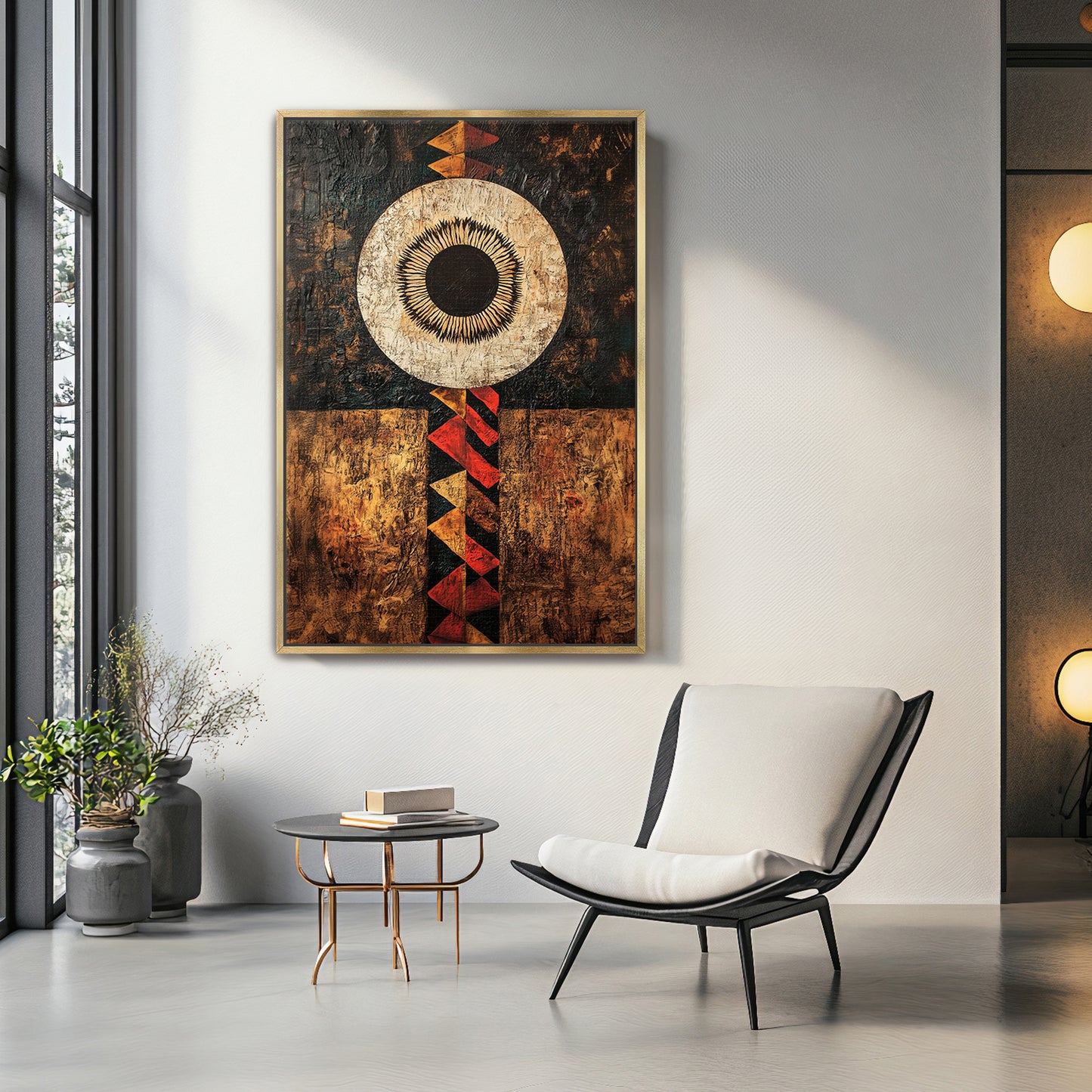 African Abstract Art Framed Canvas Print - "Terra Aether"