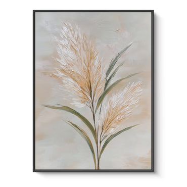 Botanical Framed Canvas Wall Art – Gentle Plume