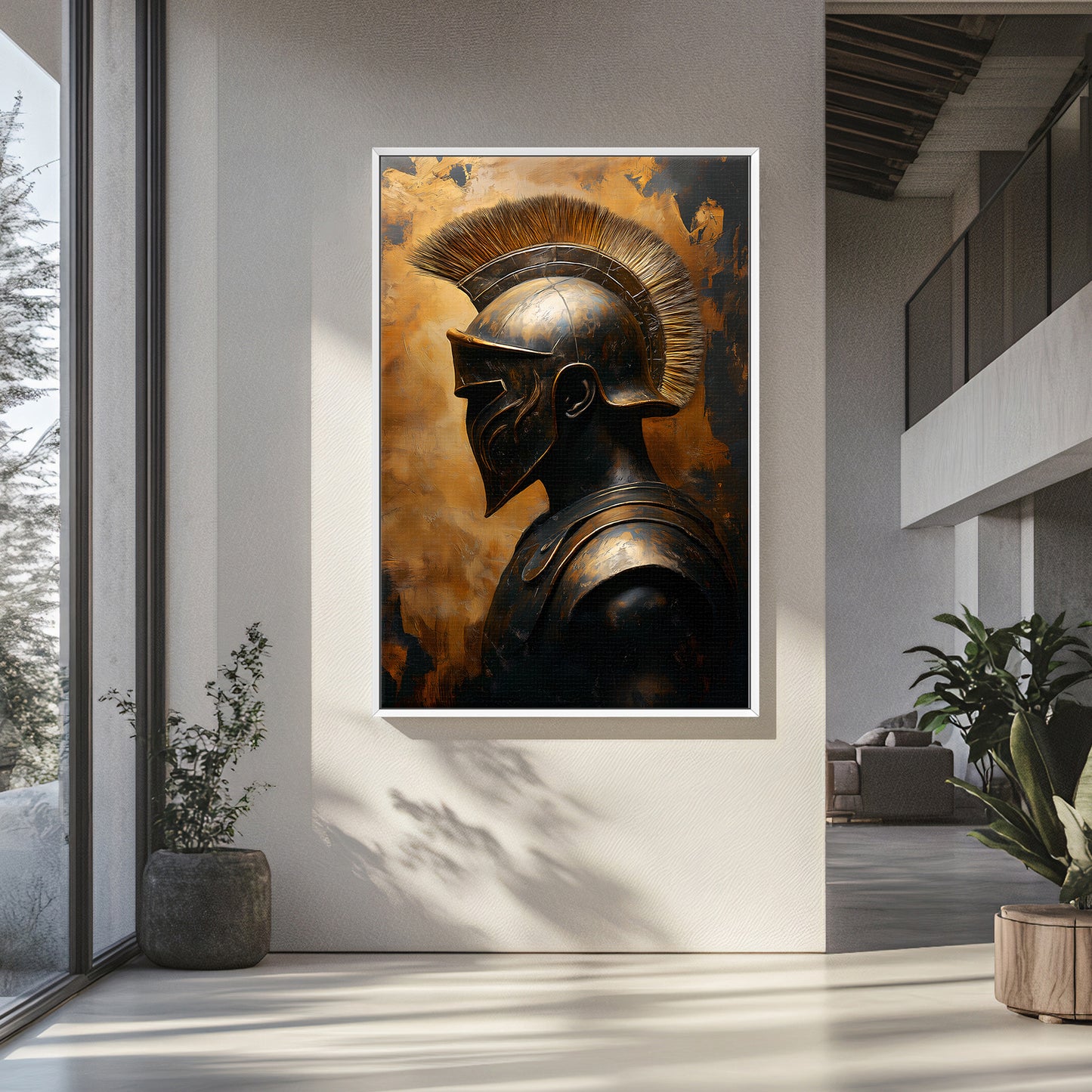 Roman Warrior Wall Art Framed Canvas Print - "Temporal Warrior"