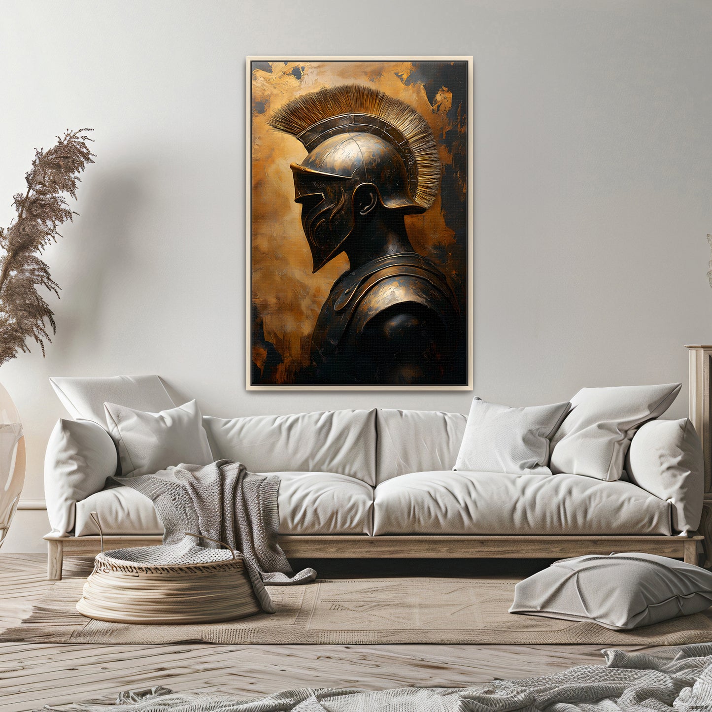 Roman Warrior Wall Art Framed Canvas Print - "Temporal Warrior"