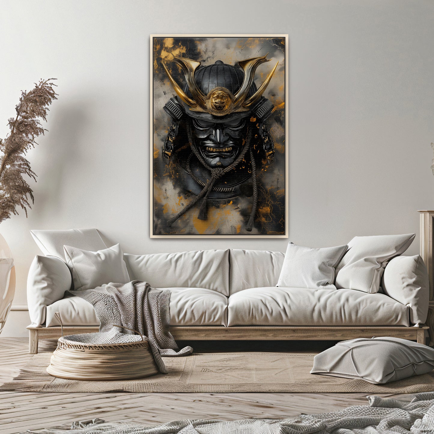 Asian Inspired Samurai Warrior Framed Canvas Print - "Kage"