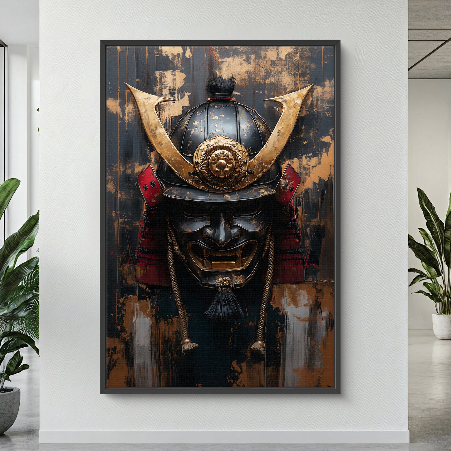 Asian Inspired Samurai Warrior Framed Canvas Print - "Temporal Warrior"