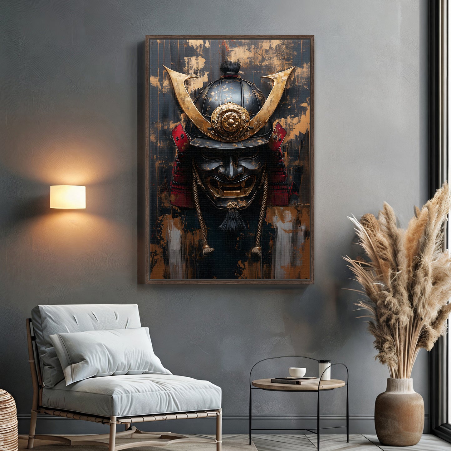 Asian Inspired Samurai Warrior Framed Canvas Print - "Temporal Warrior"