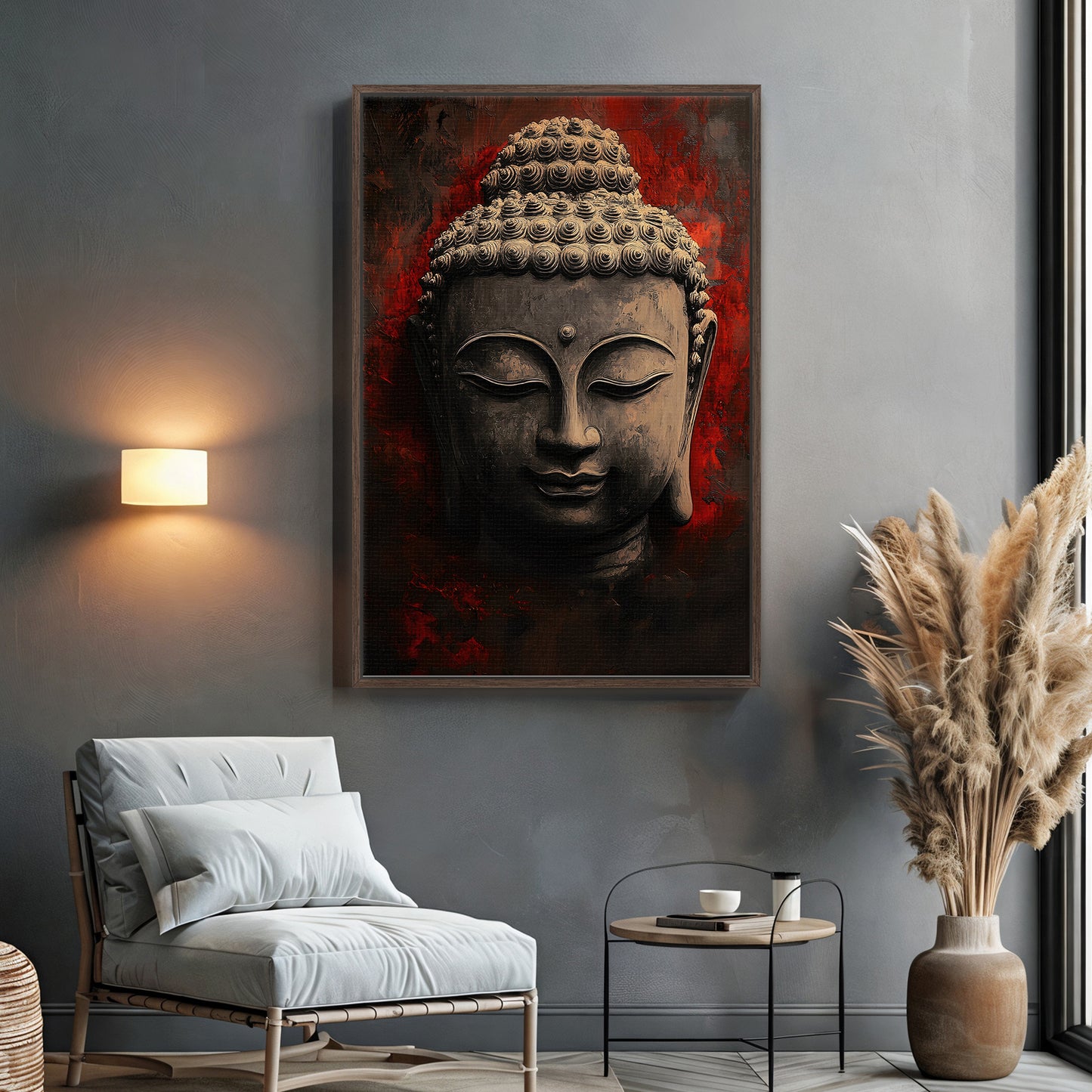 Buddha Wall Art Framed Canvas Print - "Eternal Calm"