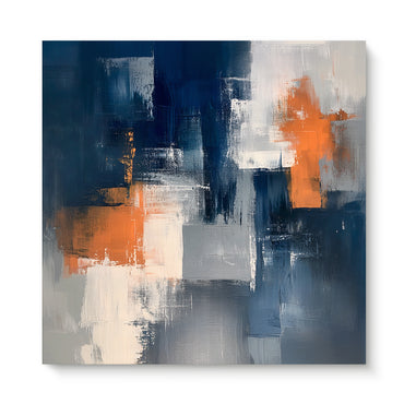 Stretched Canvas Abstract Wall Art – “Concrete Ember”