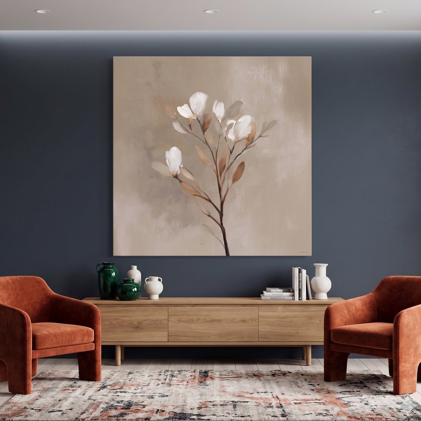 Botanical Rolled Canvas Wall Art – Soft Bloom