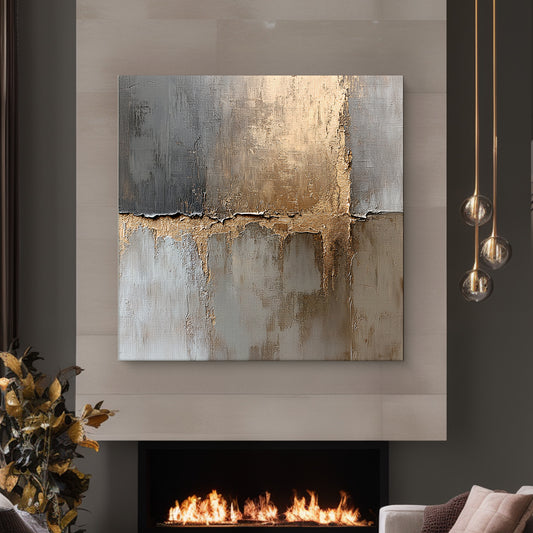 Digital Download Abstract Wall Art – “Gilded Faultline”