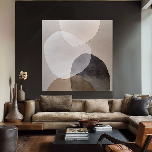 Modern Minimalist Abstract Artwork Stretched Canvas - "Harmony in Bloom"