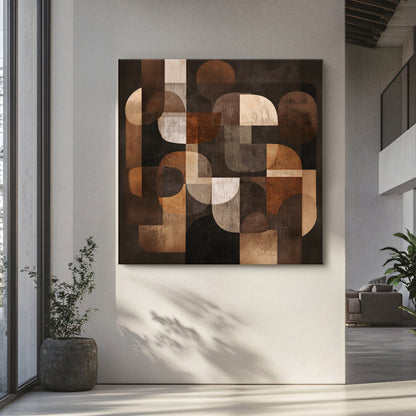Geometric Abstract Stretched Canvas Wall Art – Midnight Balance