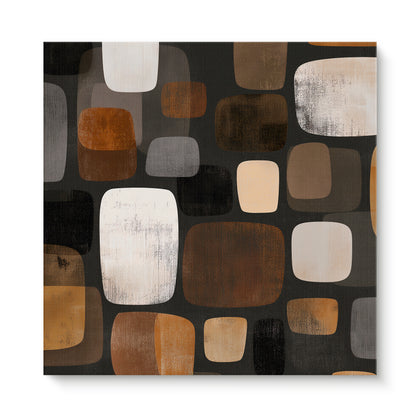 Abstract Stretched Canvas Wall Art – River Stones