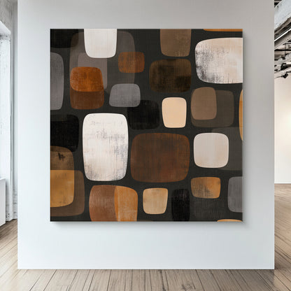 Abstract Stretched Canvas Wall Art – River Stones