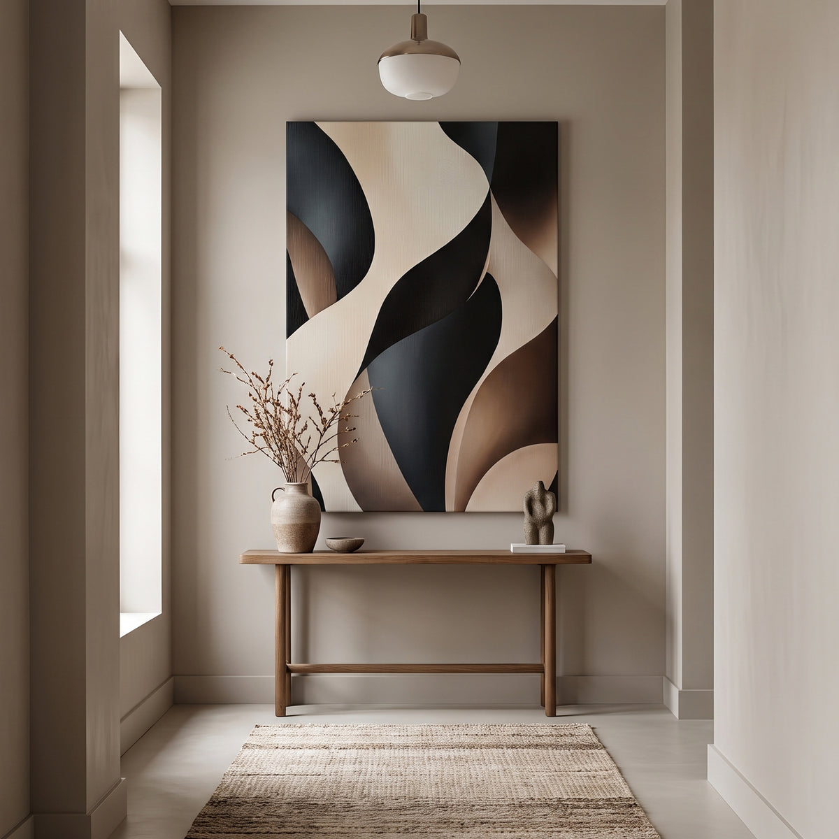 Abstract Rolled Canvas Wall Art – Carved Flow