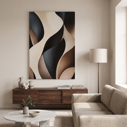 Abstract Rolled Canvas Wall Art – Carved Flow
