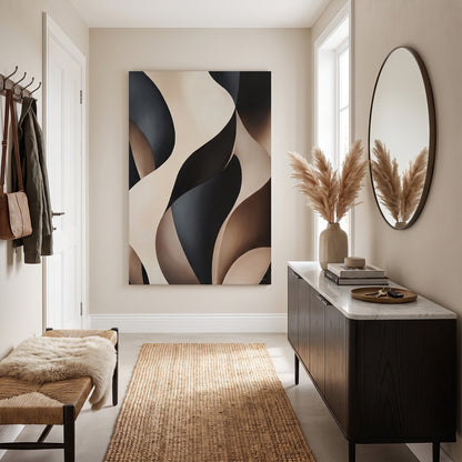 Abstract Rolled Canvas Wall Art – Carved Flow