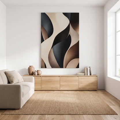 Abstract Rolled Canvas Wall Art – Carved Flow