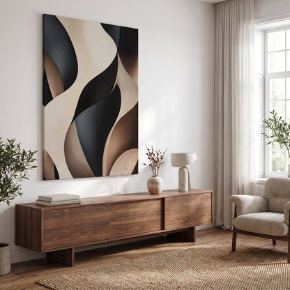 Abstract Rolled Canvas Wall Art – Carved Flow