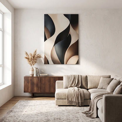 Abstract Rolled Canvas Wall Art – Carved Flow