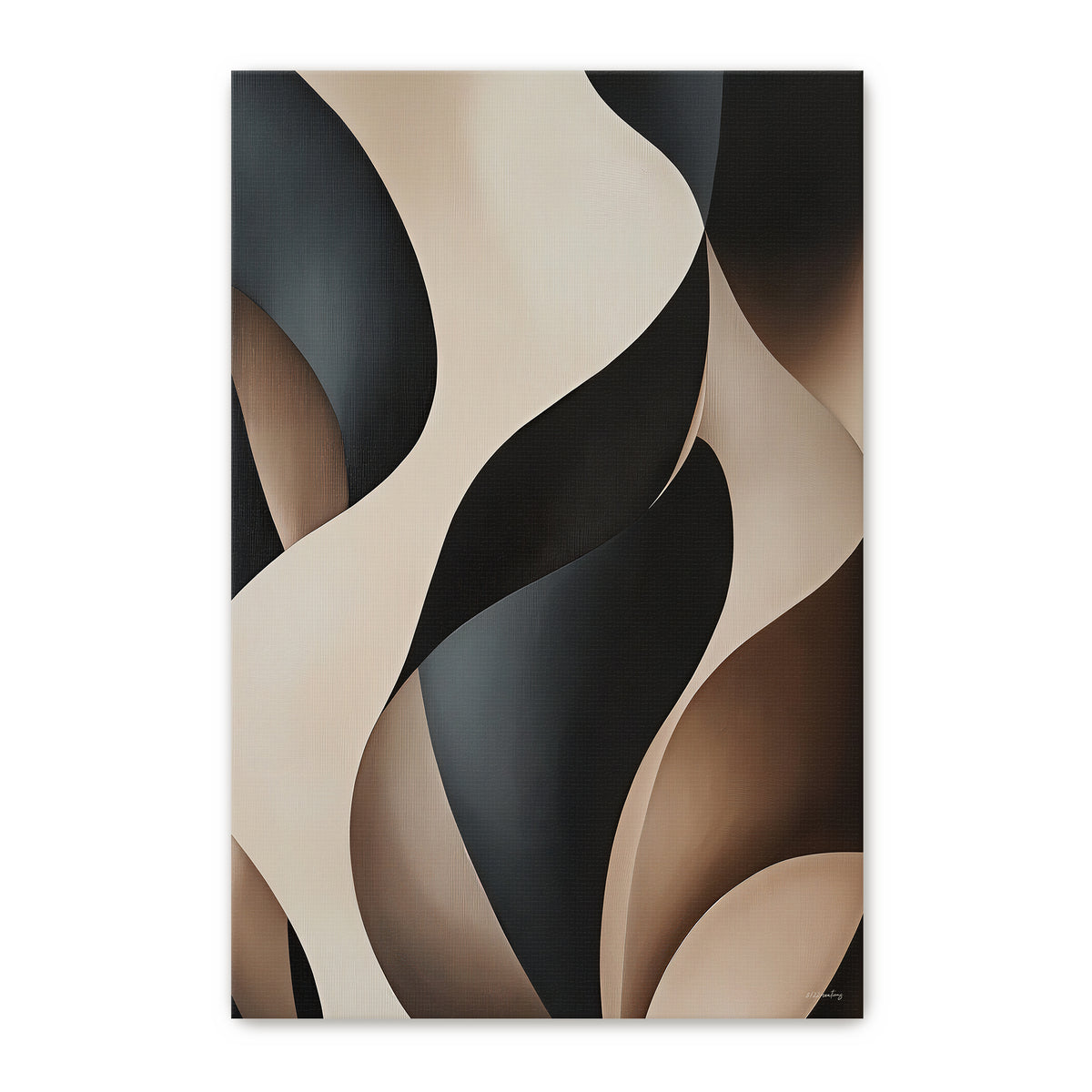 Abstract Rolled Canvas Wall Art – Carved Flow