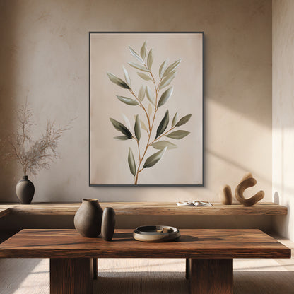 Botanical Framed Canvas Wall Art – Quiet Olive
