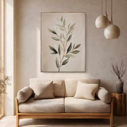 Botanical Framed Canvas Wall Art – Quiet Olive