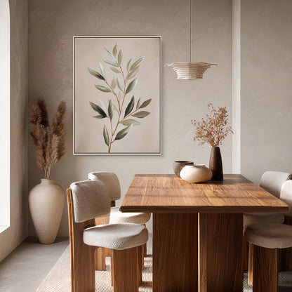 Botanical Framed Canvas Wall Art – Quiet Olive