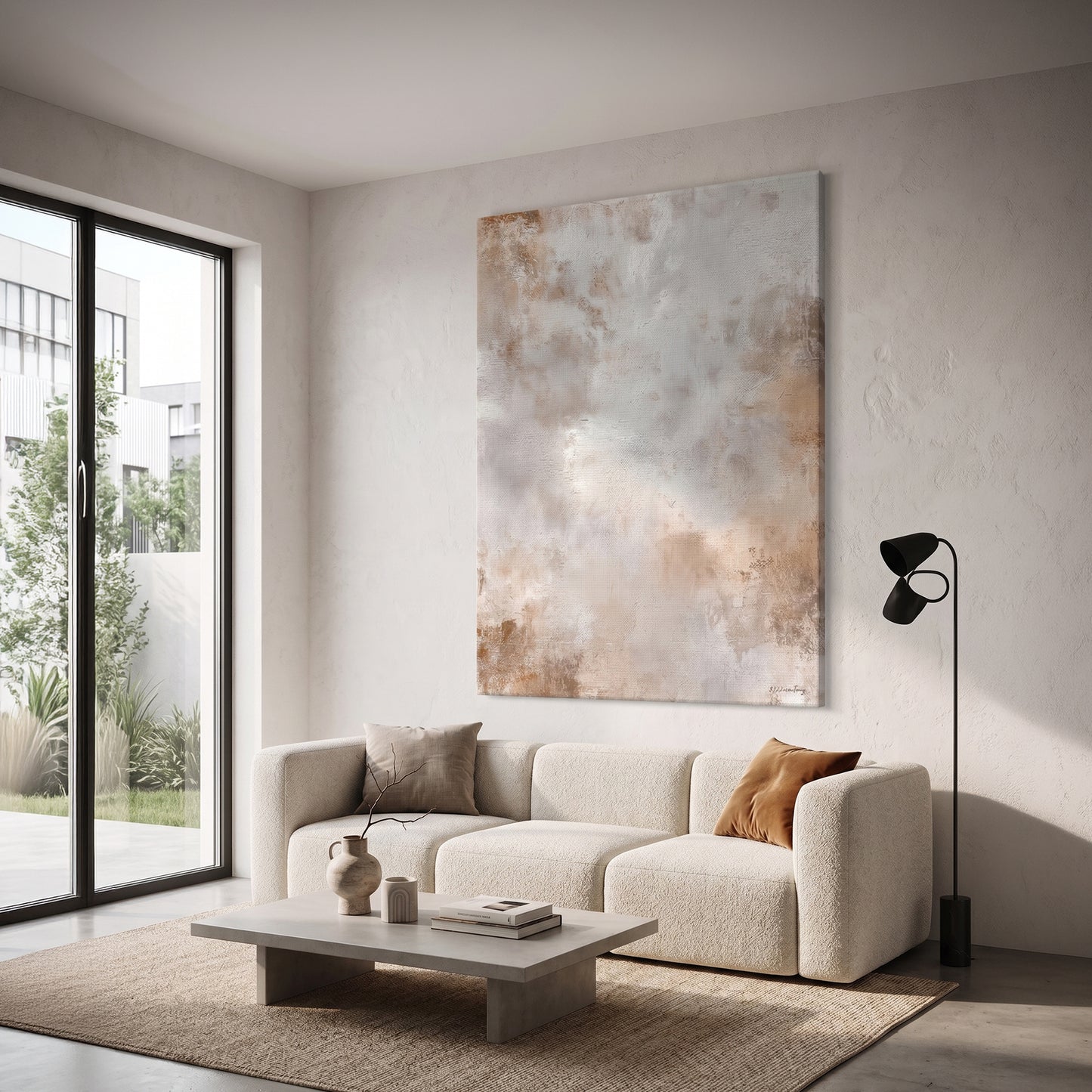 Abstract Rolled Canvas Wall Art – Golden Mist