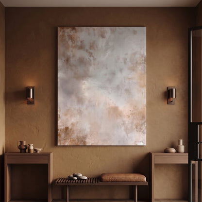 Abstract Rolled Canvas Wall Art – Golden Mist