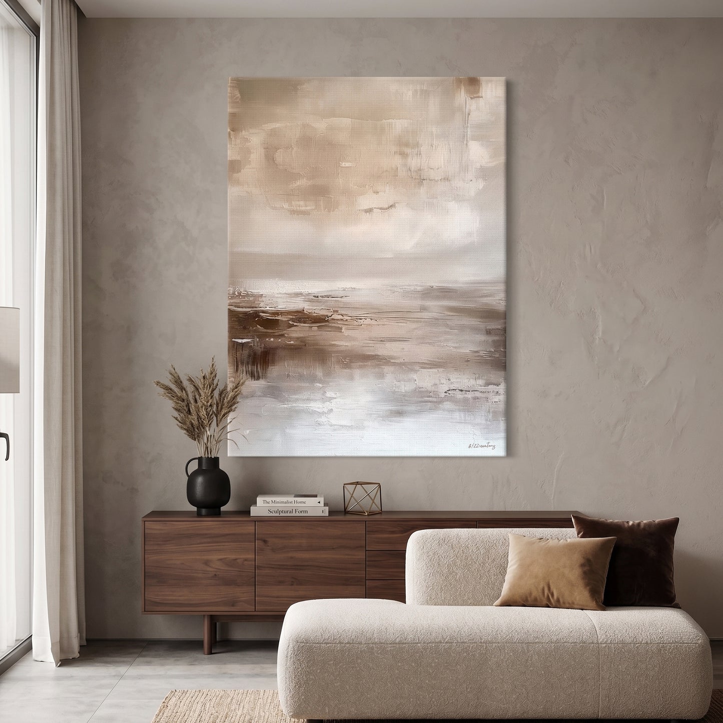 Abstract Stretched Canvas Wall Art – Still Horizon