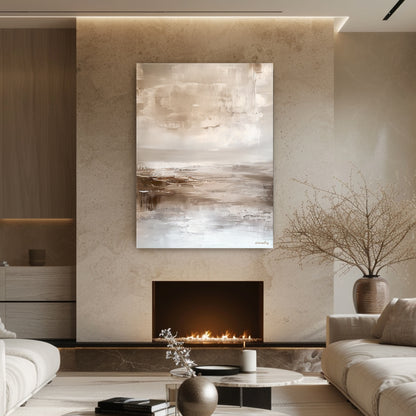 Abstract Stretched Canvas Wall Art – Still Horizon