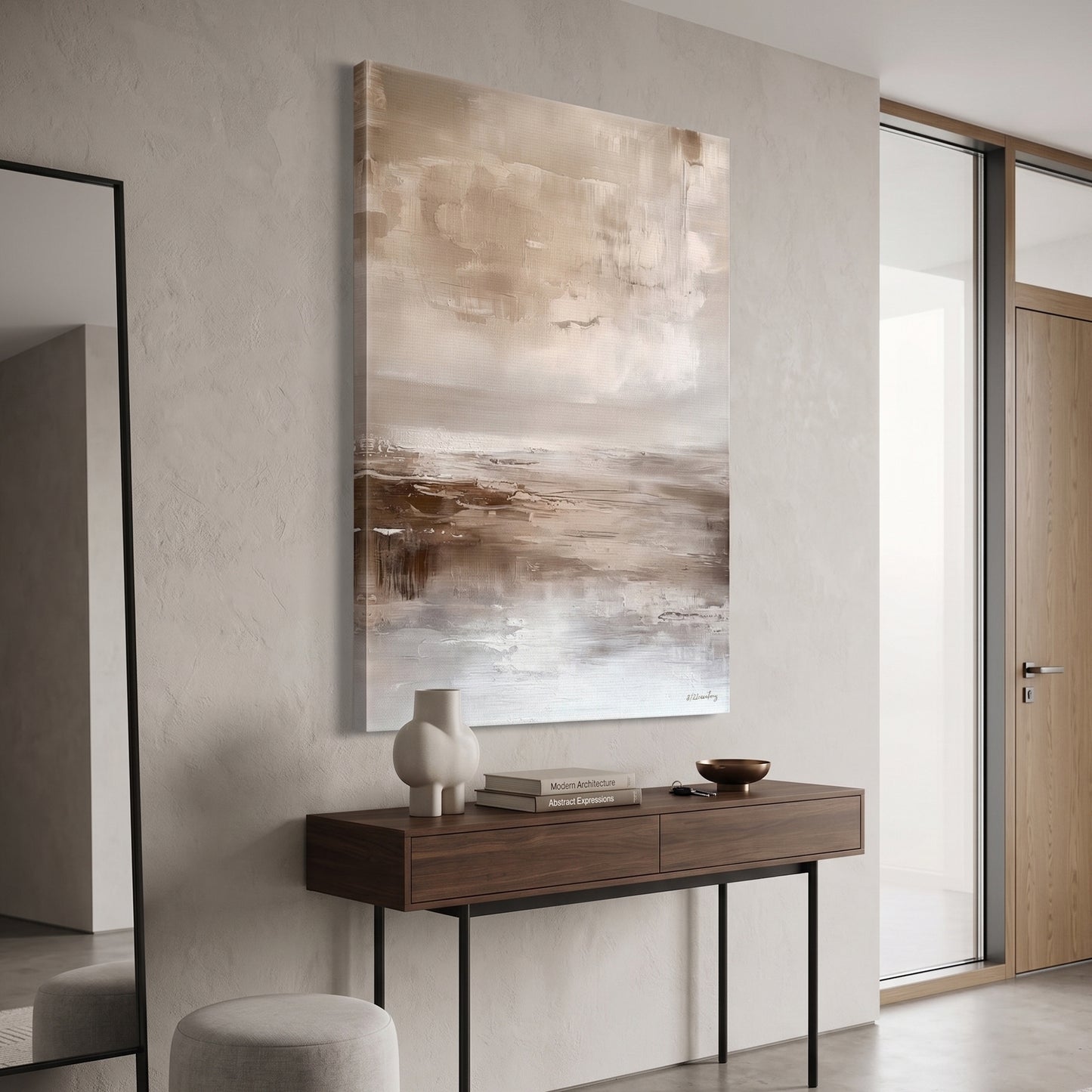Abstract Stretched Canvas Wall Art – Still Horizon