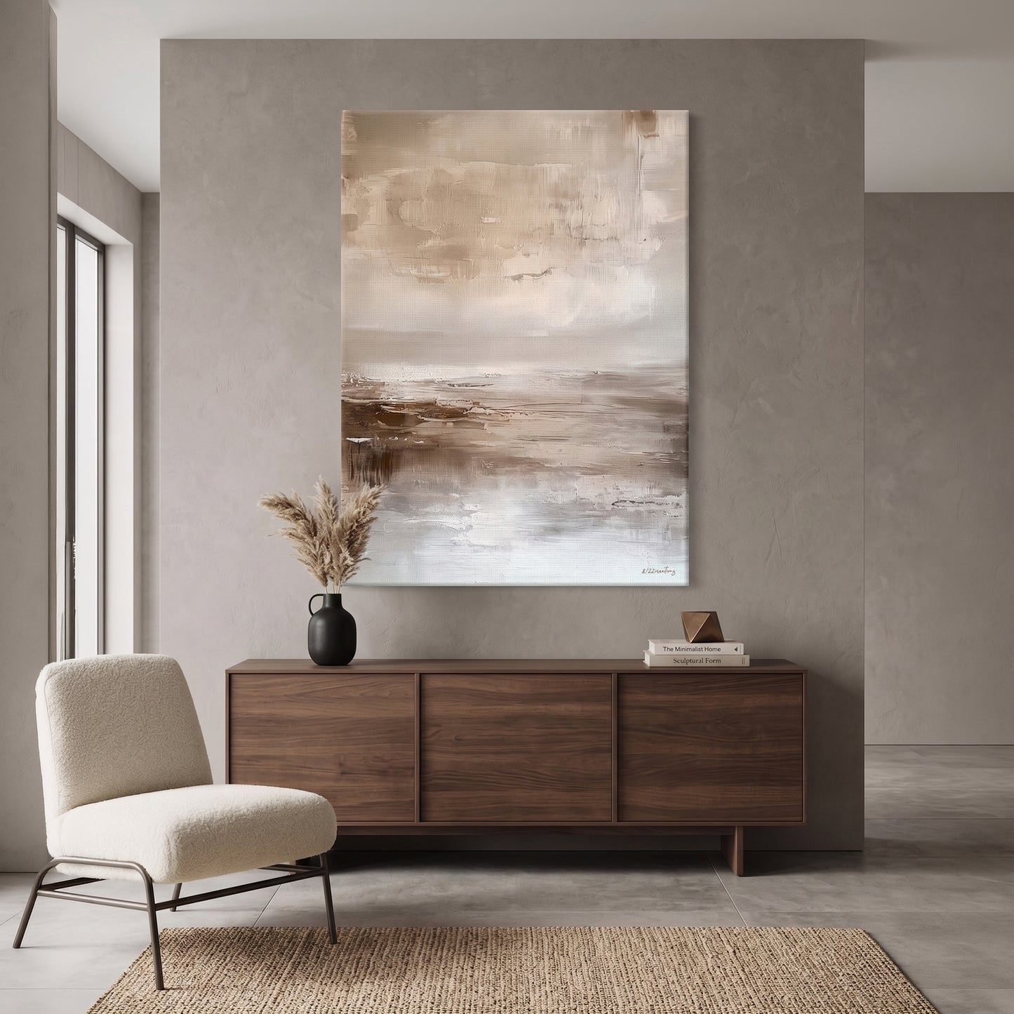 Abstract Stretched Canvas Wall Art – Still Horizon