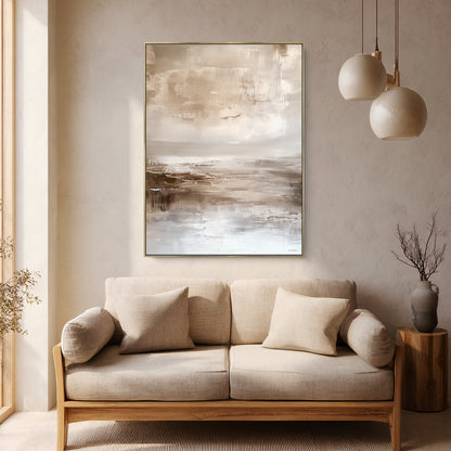 Abstract Framed Canvas Wall Art – Still Horizon