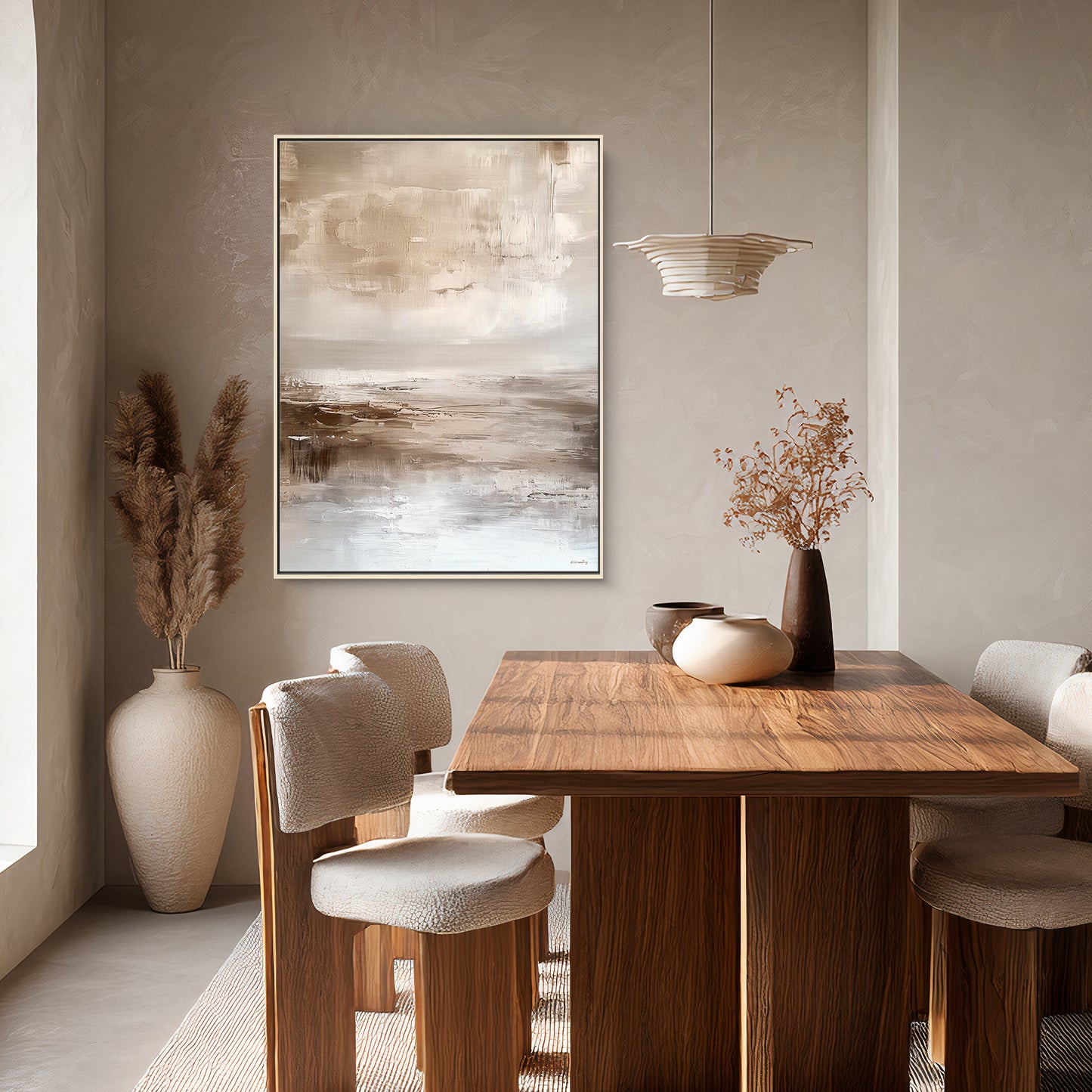 Abstract Framed Canvas Wall Art – Still Horizon